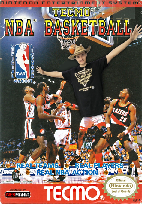 Tecmo NBA Basketball parody cover