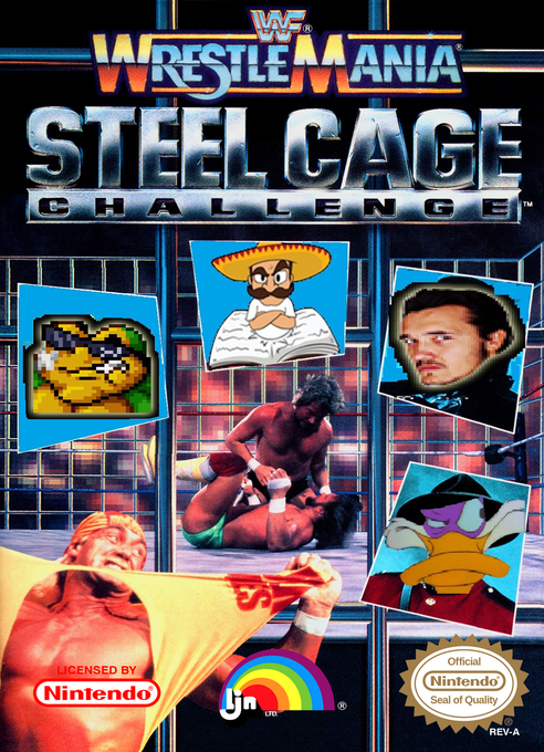 WWF WrestleMania: Steel Cage Challenge parody cover