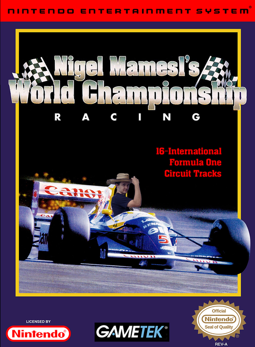 Nigel Mansell's World Championship Racing parody cover